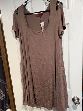 Buckle Women’s Dress with Cold-Shoulder Straps